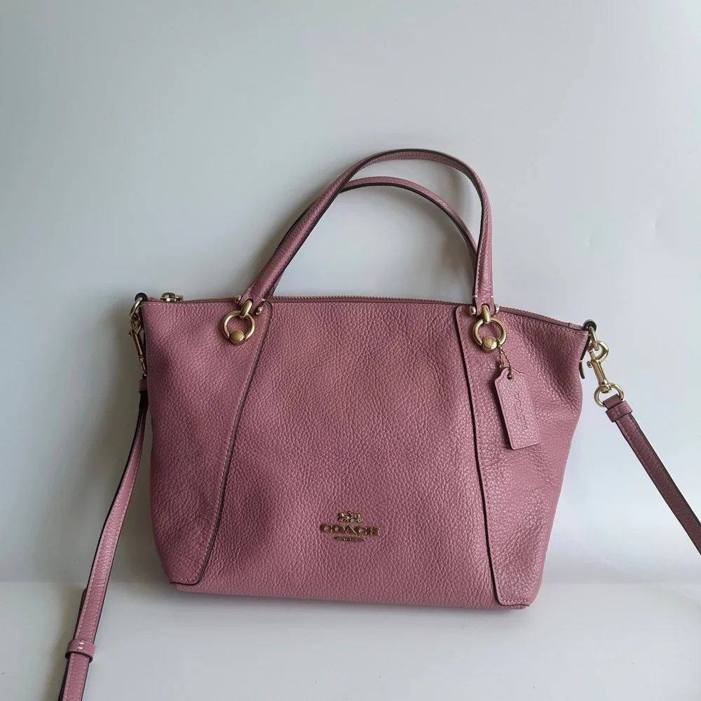 Coach Kacey Satchel True Pink Pebbled Leather Bag C6229